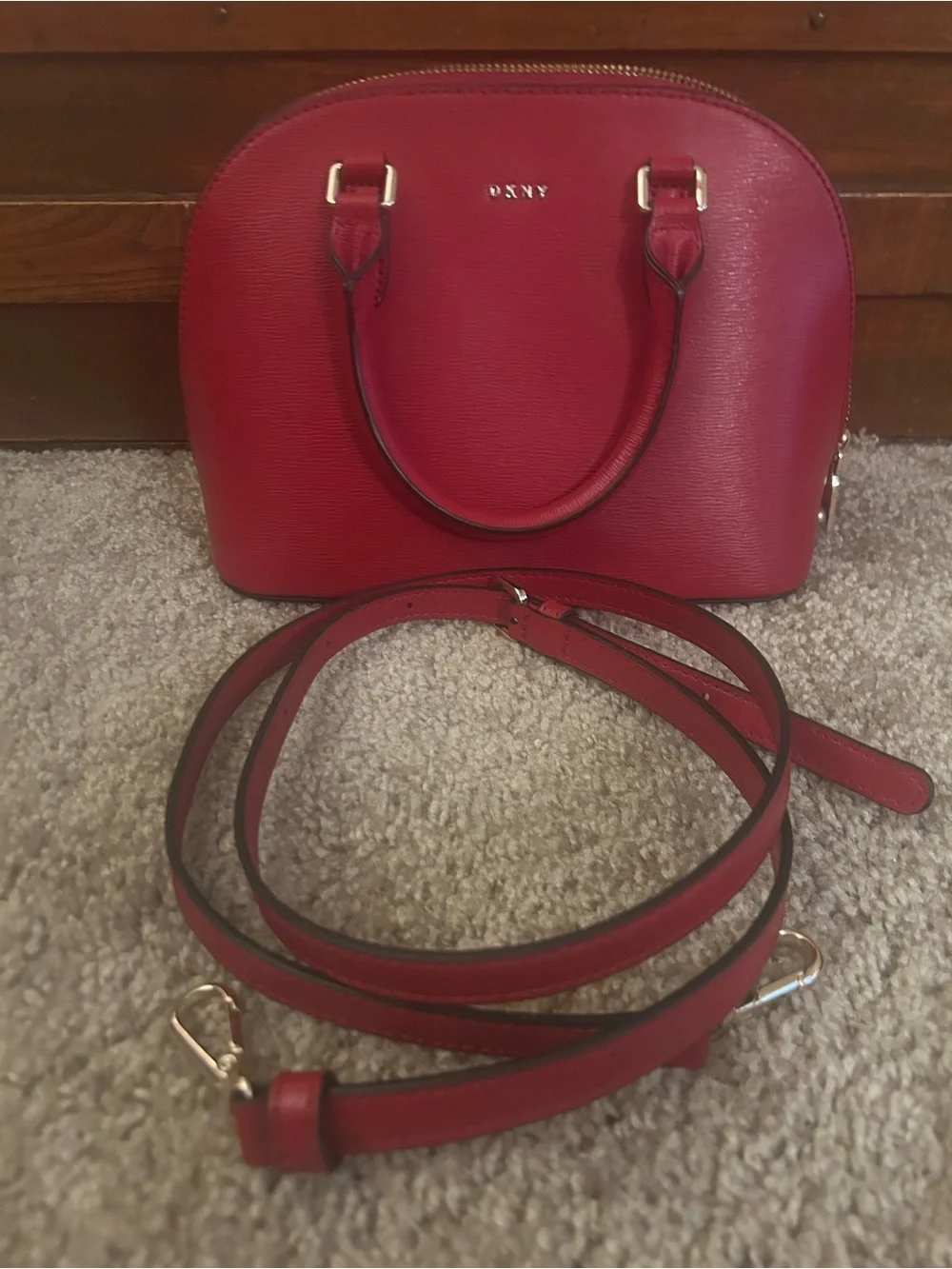 DKNY - Small Red Satchel Purse - Like New Condition